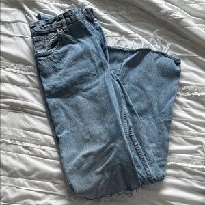 Zara Light Blue Denim Jeans Low Rise Loose
